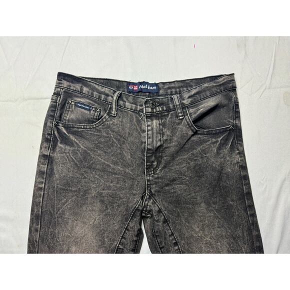 Phat Farm Boys Black Skinny Fit Stretch Moto Denim Jeans - Size 16 (30x28.5) - Picture 5 of 9